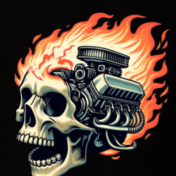 Motor Skull On Fire Car Mechanic T Shirt 39831104