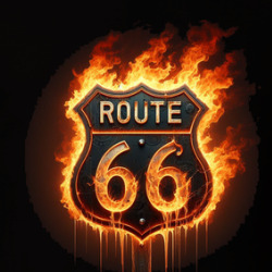 Route 66 On Fire Fantasy Roadtrip T Shirt 39831168