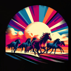 Wild Horses Stallions At Dusk Western Fantasy T Shirt 39831275
