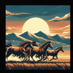Wild Horses Stallions Galloping Western Fantasy T Shirt 39831277