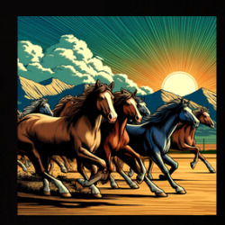 Wild Horses Cowboy T Shirt 39831278