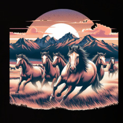 Wild Horses Stallions Cowboy Cowgirl T Shirt 39831279