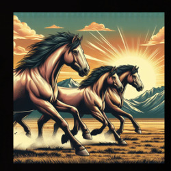 Wild Horses Stallions Cowboy West Fantasy T Shirt 39831280