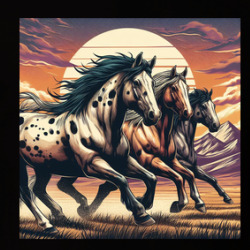 Wild Horses Stallions Galloping Cowboy T Shirt 39831281