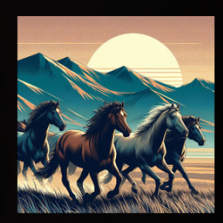 Wild Horses Stallions Galloping Cowboy Cowgirl T Shirt 39831283