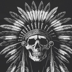 Native American History Skull Head Dress T Shirt 39832421