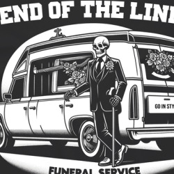 End Of The Line Funeral Service Parody Horror Fantasy T Shirt 39832450