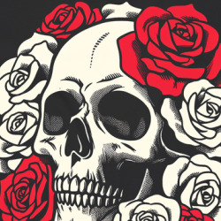 Skull And Roses Gothic Biker T Shirt 39832458
