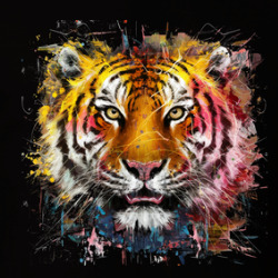 Tiger Splatter Painting Art T Shirt 40002737