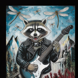 Rockin' Rockstar Racoon Funny Parody T Shirt 40002741