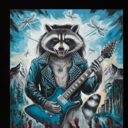 Rockstar Racoon Funny Parody T Shirt 40002742