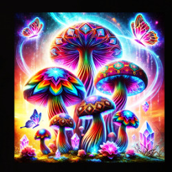 Mushrooms Hippy Dreams T Shirt 40003704