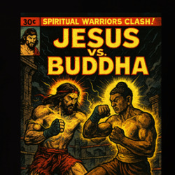 Jesus Vs Buddha Clash Comic T Shirt 40177614