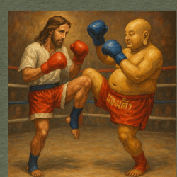Jesus Vs Buddha Muay Thai Match T Shirt 40177633