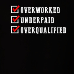 Overworked Underpaid Overqualified Work Occupation Skill T Shirt 40370318