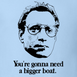 Sheriff Brody Jaws A Bigger Boat 70s Blockbuster movie Fans Only T Shirt 8089087